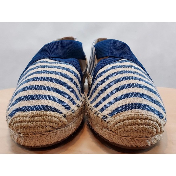 MICHAEL KORS Dan Espadrille Striped Canvas Sandals | Blue | Womens Size 7.5 - Picture 6 of 10